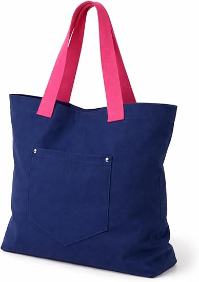 Aesthetic Tote Bag with Outer Pocket – Reusable & Stylish