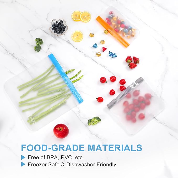 Food Storage Reusable Freezer Bags