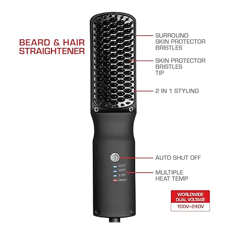 Ionic Hair Straightener Brush with Ceramic Coating